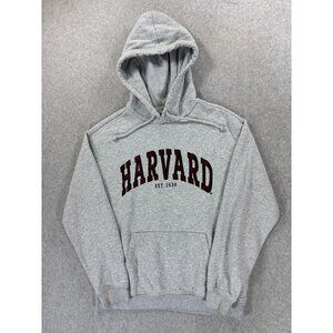 Harvard Crimson Stitched Logo Campus Hoodie Sweatshirt (Women's XS)‎ Gray